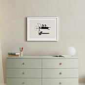"Mickey and Minnie on the plane" - Art Print in Ivory by Sumak Studio - In a Room