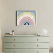 "Personalized Rainbow" - Personalized Art Print in Sunshine by Lindsay Kelly Art - In a Room