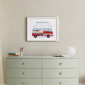"Fire Engine to the Rescue" - Personalized Art Print in Flame by Paper Sun Studio - In a Room