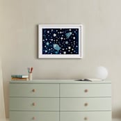 "Through space and time" - Art Print in Prussian blue by raven erebus - In a Room