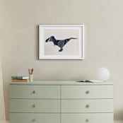 "Paper Animals: TRex" - Art Print in Moody blue by Maja Cunningham - In a Room