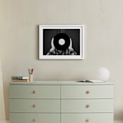"Ahead of the Record" - Art Print in Black and White by Kaitie Bryant - In a Room