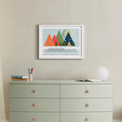 "Gone Camping" - Art Print in Camp Blue by AlisonJerry - In a Room