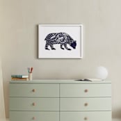 "Spirit Bear" - Art Print in Dark Cobalt by Eve Schultz - In a Room