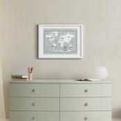 "Treasure Map" - Art Print in Powder Blue by Jessie Steury - In a Room