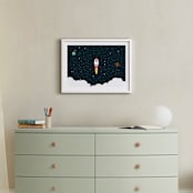 "Outer Space" - Art Print in White by Oma N. Ramkhelawan - In a Room