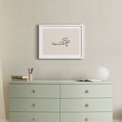 "Take Flight Loose Sketch 2" - Art Print in Beige by Katie Mulder - In a Room