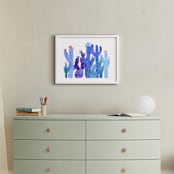 "Blue Desert" - Art Print in Dusky Blue by Jenn Rice - In a Room