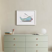 "Helicopter Aircraft" - Art Print in skylar by Rebecca Marchese - In a Room