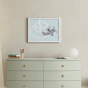"aerobatics" - Personalized Art Print in Milky Blue by Leia Matt - In a Room