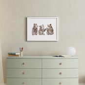 "Three Little Bears" - Art Print in Bear Cub Brown by Lauren Rogoff - In a Room