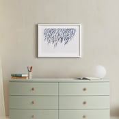 "Dreaming of Leaves" - Art Print in White by Priscilla Lee - In a Room