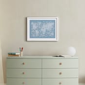 "Sea Life World Map" - Art Print in Sea by Jessie Steury - In a Room