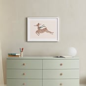 "Deer With Bow" - Art Print in Hunter Green by Vivian Yiwing - In a Room