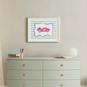 "Vintage Play Car" - Art Print in Race Car Red by Little Blue Designs - In a Room