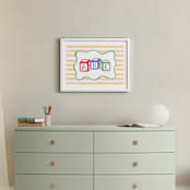 "Vintage Play Blocks" - Art Print in Block Yellow by Little Blue Designs - In a Room