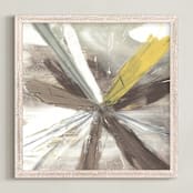 "Bright Star Series 3" - Art Print in Neutrals by Angela Simeone - Framed