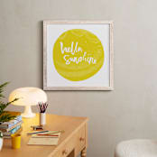 "Hello Sunshine" - Art Print in Sundrop Yellow by Stacy Kron - In a Room