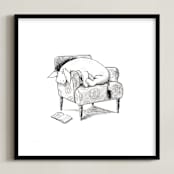 "Eeyore Lounging | Winnie The Pooh" - Art Print in White by Stefanie Lane - Framed