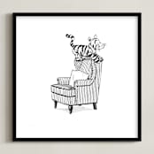"Tigger Lounging | Winnie The Pooh" - Art Print in White by Stefanie Lane - Framed
