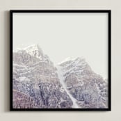 "Peak Experience" - Art Print in Pale Taupe by Irene Suchocki - Framed