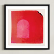 "Taking Shape" - Art Print in Apple by Kamala Nahas - Framed