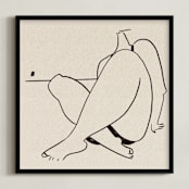 "Beach Bum" - Art Print in Ivory by Katie Spak - Framed