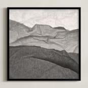 "Paper Napkin Panorama III" - Art Print in Charcoal by Shannon Kohn - Framed