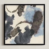 "Amorphous 1" - Art Print in Light Blue by Renée Stramel - Framed