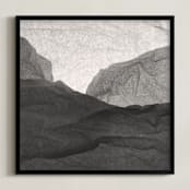 "Paper Napkin Panorama I" - Art Print in Charcoal by Shannon Kohn - Framed