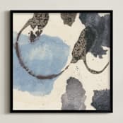 "Amorphous 2" - Art Print in Light Blue by Renée Stramel - Framed