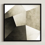 "Lemurian Facets Three" - Art Print in Lemurian Latte by Hannah Lipking - Framed