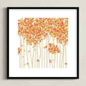 "Nature's Confetti" - Art Print in Persimmon by Inkblot Paper - Framed