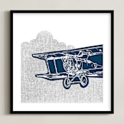 "Vintage plane" - Art Print in Original by Saksun - Framed