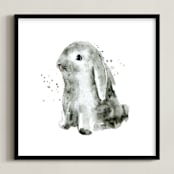 "Bunny1" - Art Print in Cottontail by Lulaloo - Framed