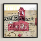 "Schoolhouse Rock No.4" - Art Print in Red by Kelly Maron Horvath - Framed