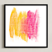 "Out of Range " - Art Print in warm by Stacy Kron - Framed