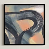 "Get Closer To Neutral Series 3" - Art Print in Tan and Bone by Angela Simeone - Framed