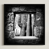 "The Lookout (Square)" - Art Print in Rock Black by Stuart Heir - Framed