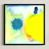 ""The Feeling of Being New"" - Art Print in Warm Yellow by Laura Viapiano - Framed