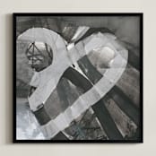 "White and Black Vapor Two  Series 1" - Art Print in White and Black by Angela Simeone - Framed