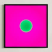 "Sun in the dust. Variations 15" - Art Print in Pink and Green by Arash Fattahi Acosta - Framed