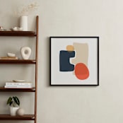 "Between the Lines I" - Art Print in coral by Svitlana Martynjuk - In a Room
