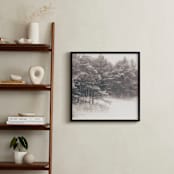 "Play on a Winters Day 1" - Art Print in Warm Taupe Gray by Jacquelyn Sloane Siklos - In a Room