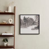 "Play on a Winters Day 2" - Art Print in Warm Gray Taupe by Jacquelyn Sloane Siklos - In a Room