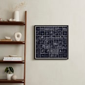 "Relief Print Squares" - Art Print in Black by Kathy Van Torne - In a Room