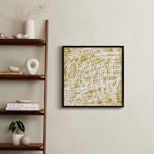 "Ochre Eucalyptus I" - Art Print in Mustard by Tanya Lee Design - In a Room