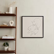 "Sketches after cat IV" - Art Print in Black and Champagne by Catilustre - In a Room