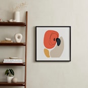 "Between the Lines III" - Art Print in coral by Svitlana Martynjuk - In a Room
