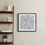 "Happy Faces" - Art Print in Black & White by Kim Colthurst Johnson - In a Room